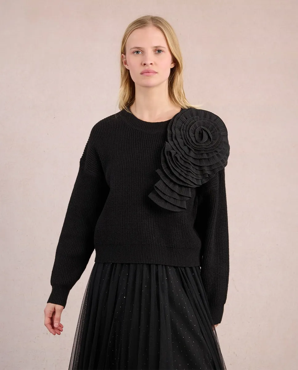 Женский джемпер с длинным рукавом с цветочным деталем Molly Bracken, черный
Женский джемпер с длинным рукавом с цветочным деталем Molly Bracken, черный