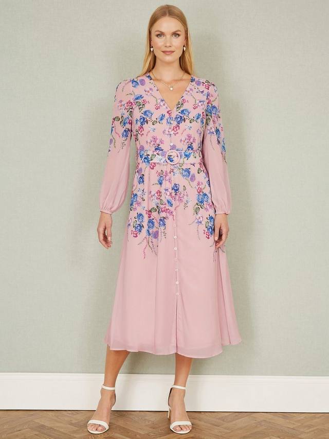 Цветочное миди-платье с поясом Yumi, Pink
Цветочное миди-платье с поясом Yumi, Pink