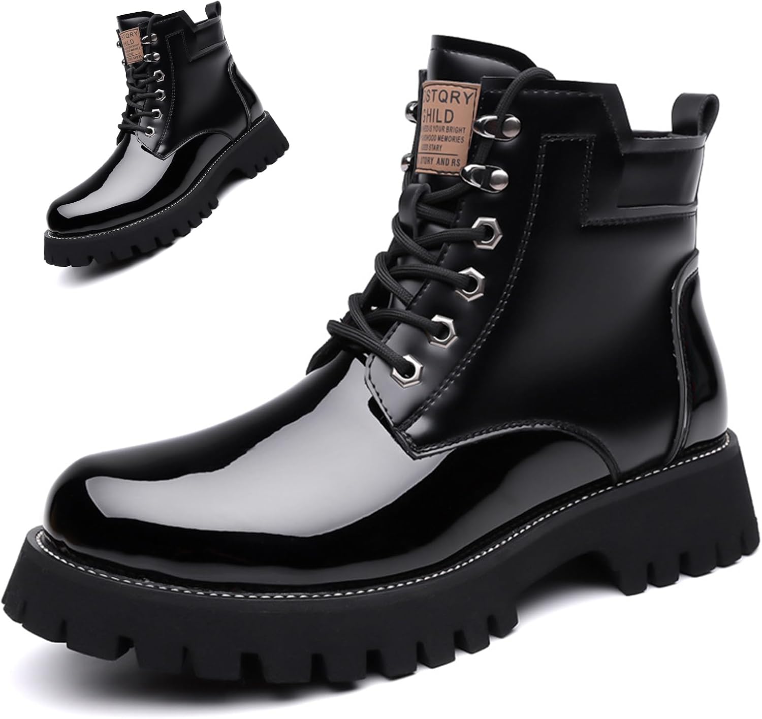 Мужские кожаные ботинки на платформе военного стиля, модные, удобные, с боковой молнией, круглым носком, шнуровкой, массивной протекторной подошвой, противоскользящие, мотоботы для работы и бизнеса Nxnbhsl, черный
Мужские кожаные ботинки на платформе военного стиля, модные, удобные, с боковой молнией, круглым носком, шнуровкой, массивной протекторной подошвой, противоскользящие, мотоботы для работы и бизнеса Nxnbhsl, черный