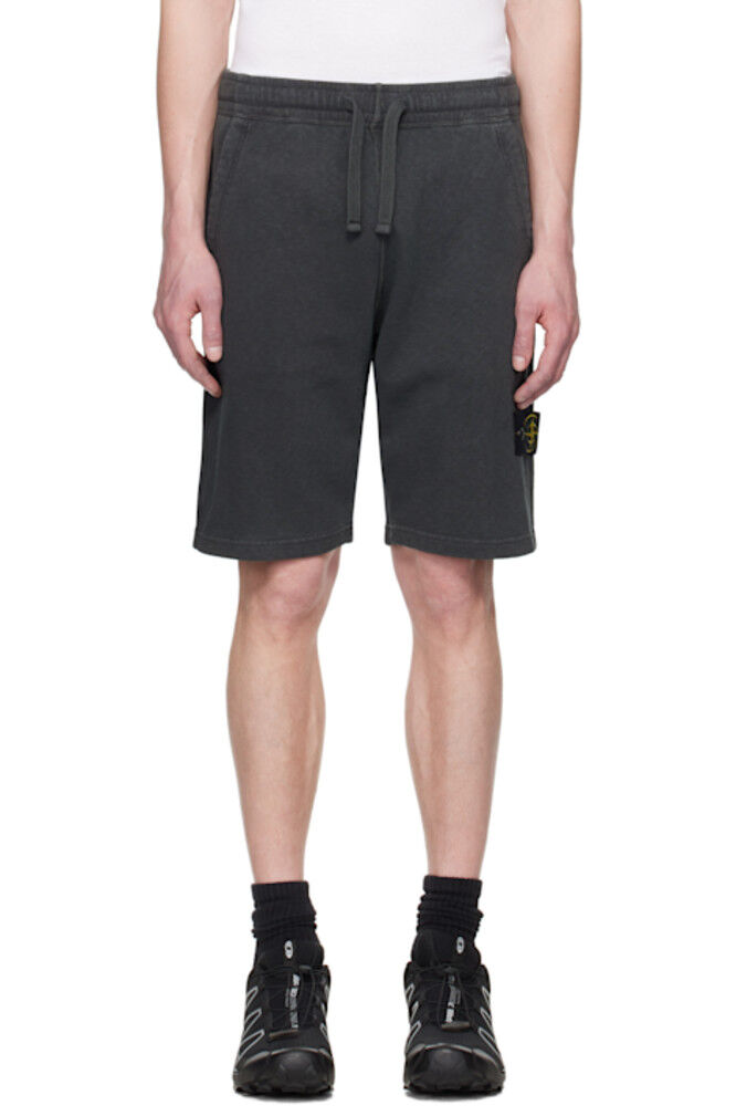 Шорты из серого флиса Malfilé с эффектом «старины» Stone Island 
Шорты из серого флиса Malfilé с эффектом «старины» Stone Island