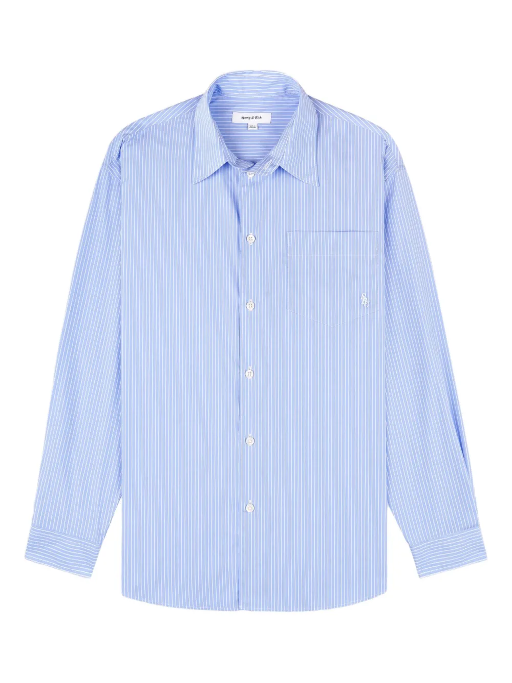 Полосатая рубашка с длинными рукавами Sporty & Rich, синий
Полосатая рубашка с длинными рукавами Sporty & Rich, синий