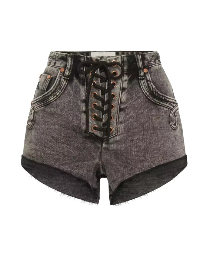 Черные джинсовые шорты с высокой талией и мраморным рисунком One Teaspoon, серый
Черные джинсовые шорты с высокой талией и мраморным рисунком One Teaspoon, серый