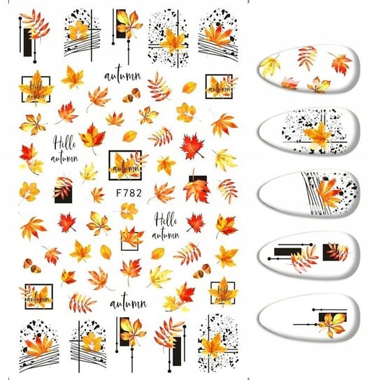 Наклейки для дизайна ногтей, осенние узоры, листья, Frezarkowo
Наклейки для дизайна ногтей, осенние узоры, листья, Frezarkowo
