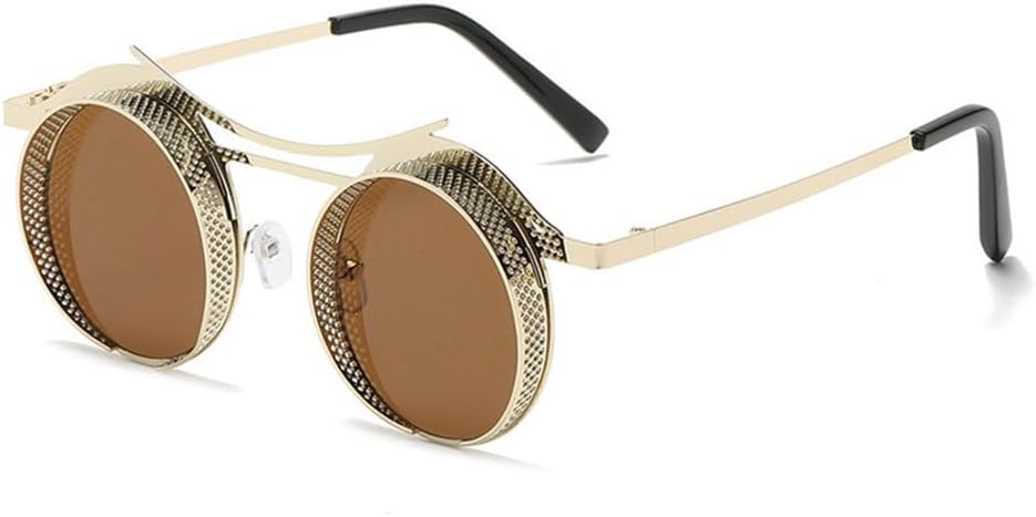 Круглые солнцезащитные очки в стиле стимпанк для женщин и мужчин, с металлической сеткой, с индивидуальным дизайном, солнцезащитные очки для женщин с защитой от УФ-излучения UV400 TYUVIVO, C7gold-brown
Круглые солнцезащитные очки в стиле стимпанк для женщин и мужчин, с металлической сеткой, с индивидуальным дизайном, солнцезащитные очки для женщин с защитой от УФ-излучения UV400 TYUVIVO, C7gold-brown