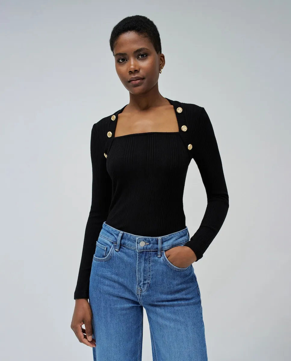 Женский свитер с длинным рукавом и квадратным вырезом Salsa Jeans, черный
Женский свитер с длинным рукавом и квадратным вырезом Salsa Jeans, черный