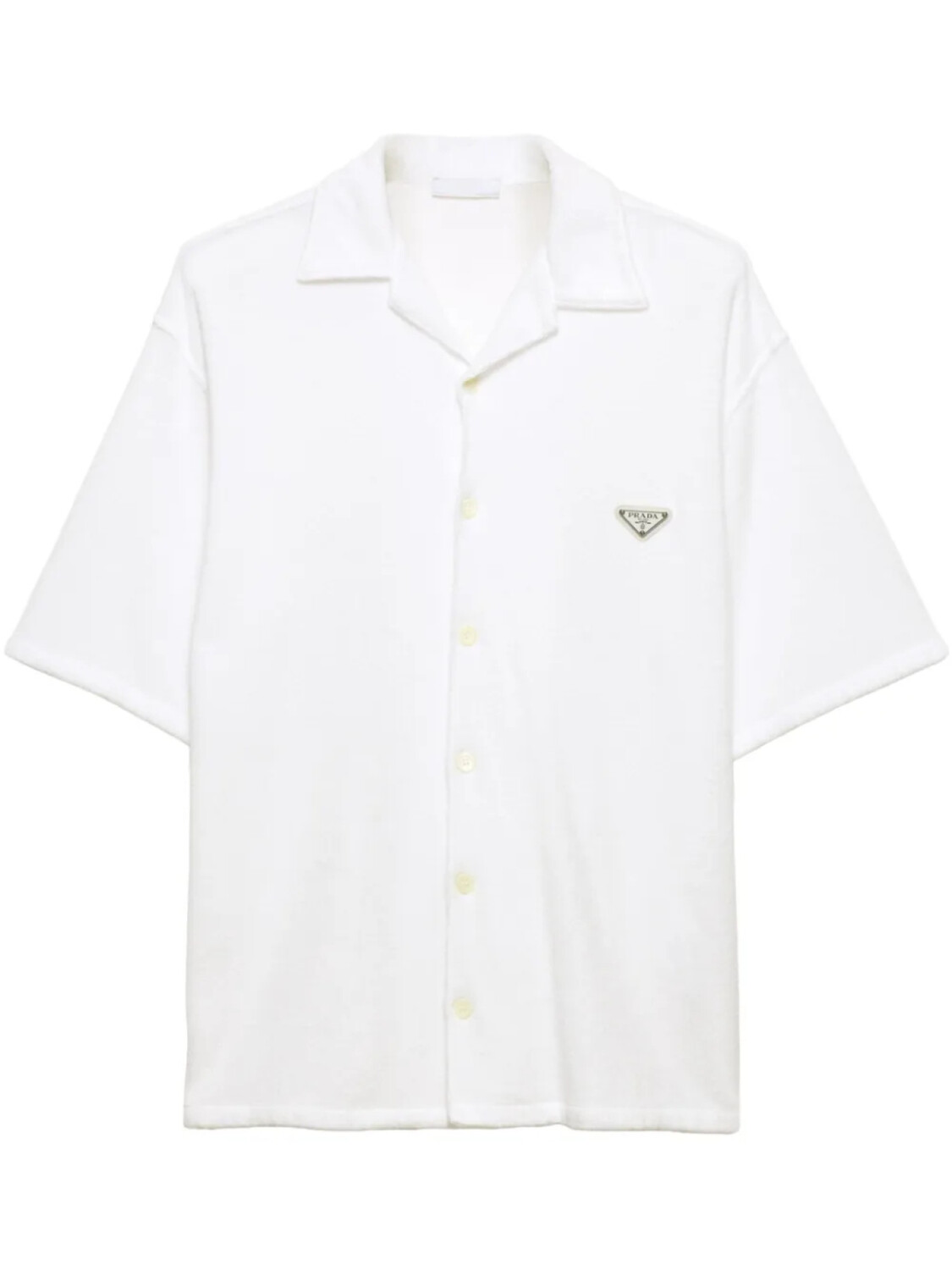 Рубашка Prada с короткими рукавами из махровой ткани, белый
Рубашка Prada с короткими рукавами из махровой ткани, белый