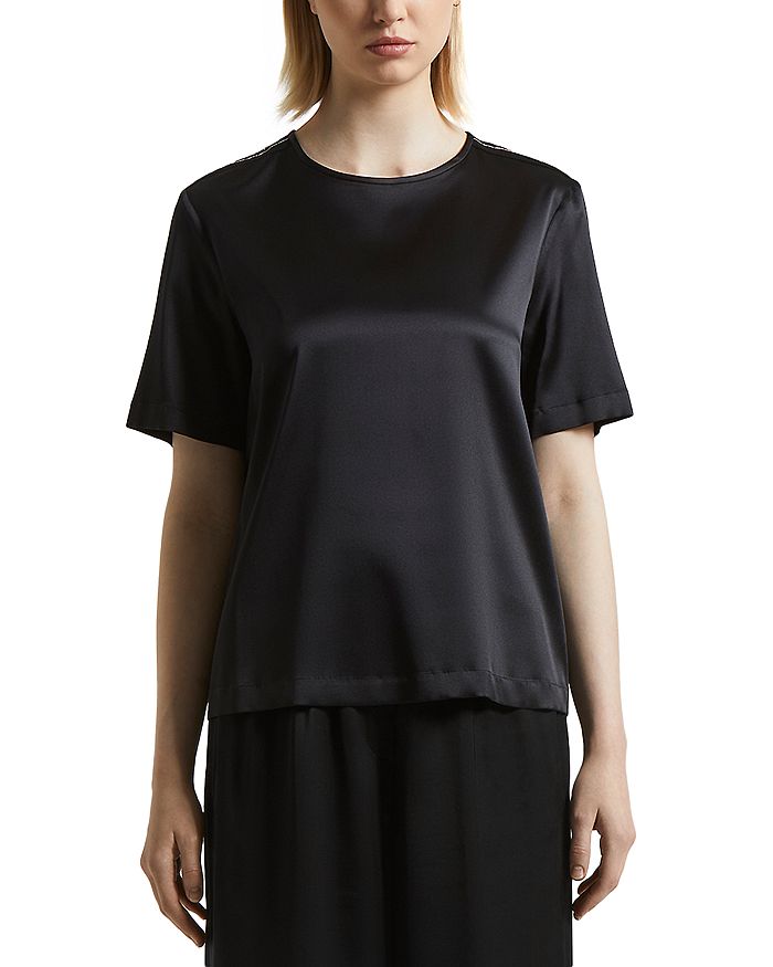 Шелковая блузка с коротким рукавом Peserico, черный
Шелковая блузка с коротким рукавом Peserico, черный