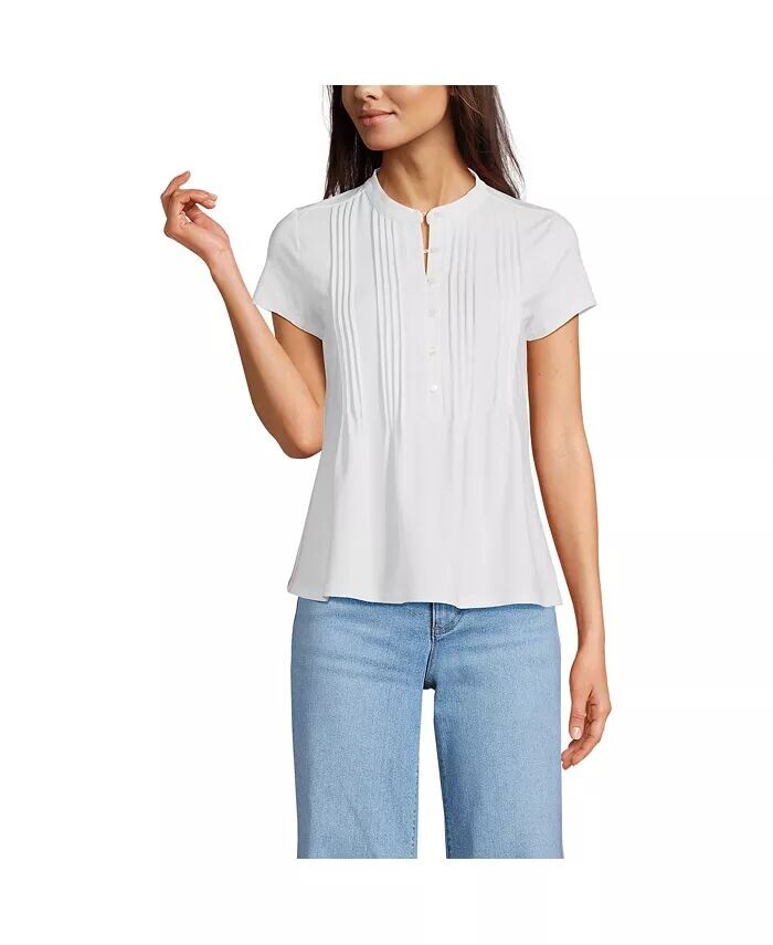 Женский легкий трикотажный топ с защипами на пуговицах Lands' End, белый
Женский легкий трикотажный топ с защипами на пуговицах Lands' End, белый