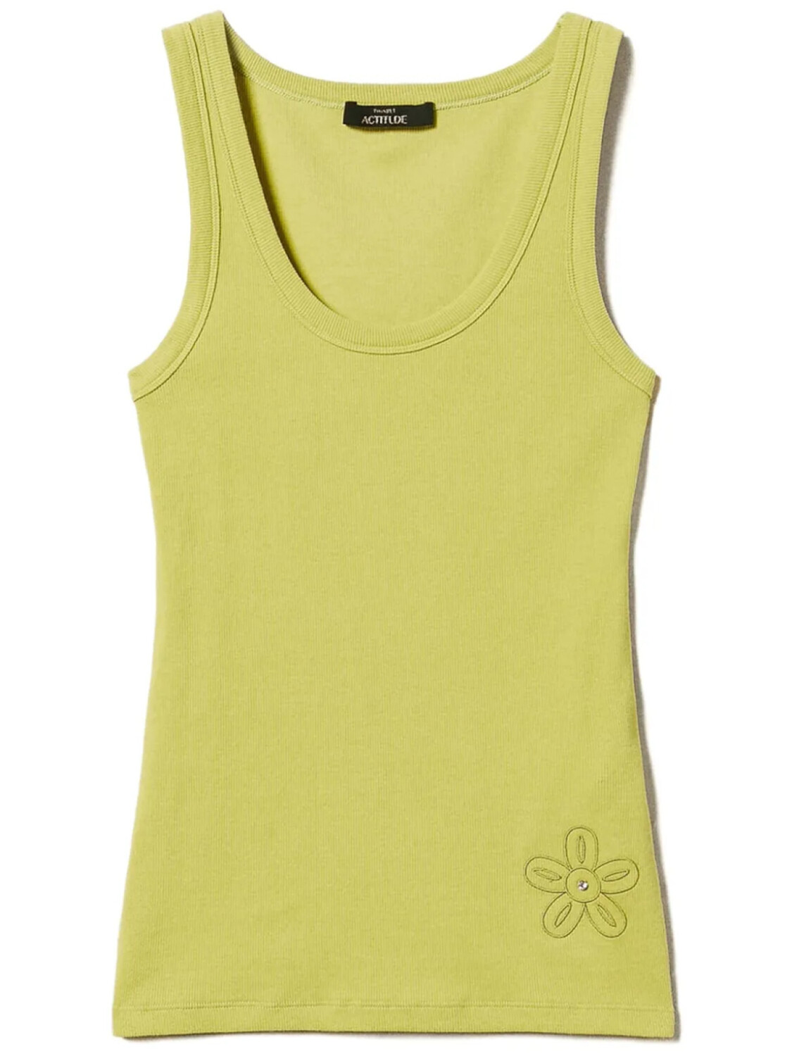 Топ в рубчик TWINSET, украшенный стразами, желтый
Топ в рубчик TWINSET, украшенный стразами, желтый