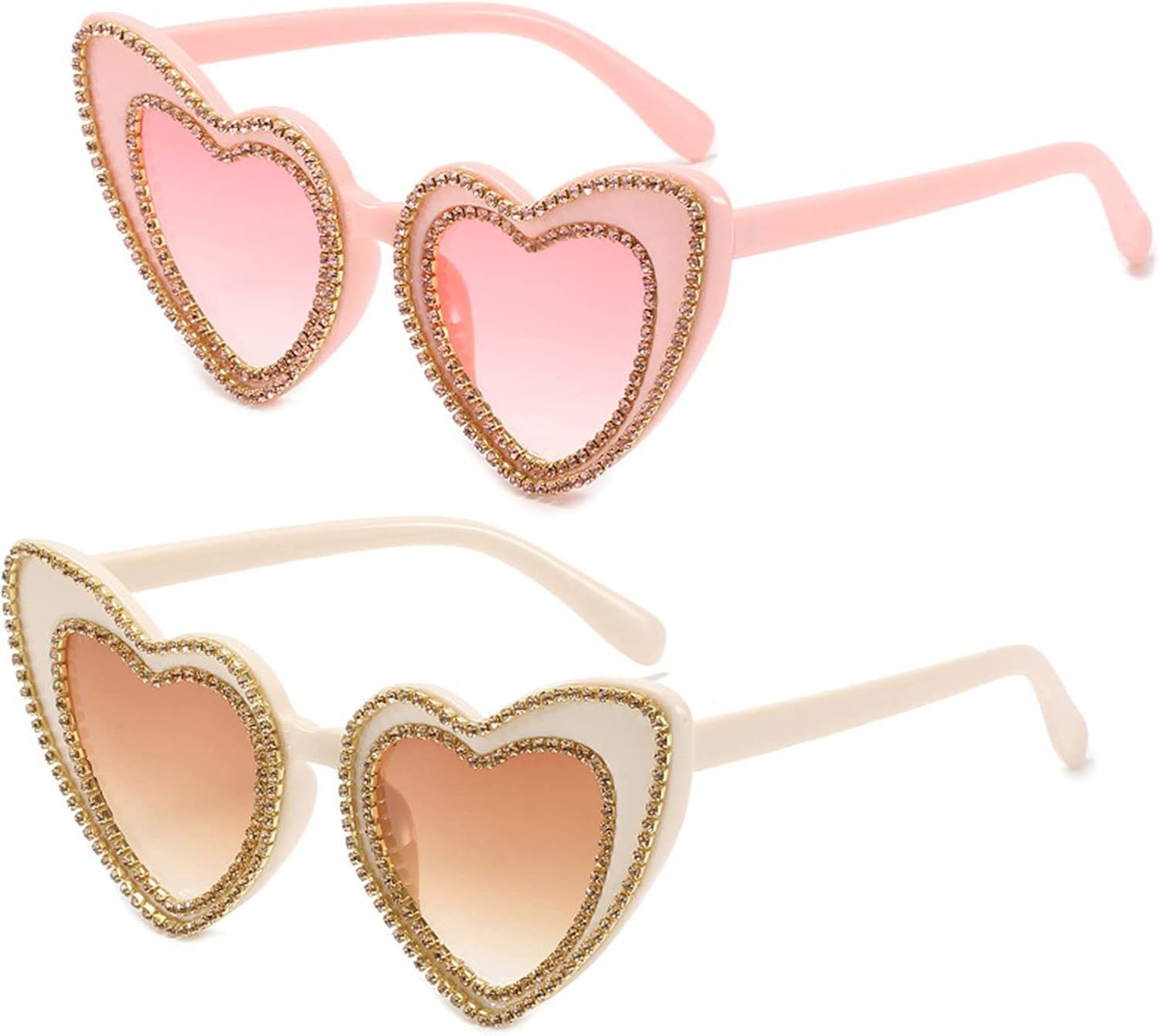 Willochra Милые солнцезащитные очки в форме сердца с кристаллами и стразами в маленькой оправе, модные женские солнцезащитные очки для вечеринок с бриллиантами, 2pack-pink&brown
Willochra Милые солнцезащитные очки в форме сердца с кристаллами и стразами в маленькой оправе, модные женские солнцезащитные очки для вечеринок с бриллиантами, 2pack-pink&brown