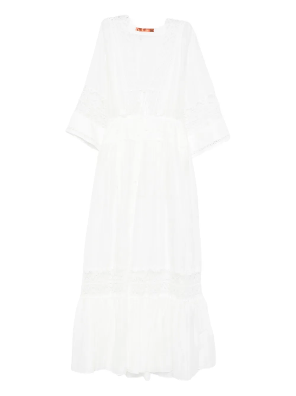 Многоярусное платье с кружевной отделкой Ermanno Scervino, белый
Многоярусное платье с кружевной отделкой Ermanno Scervino, белый