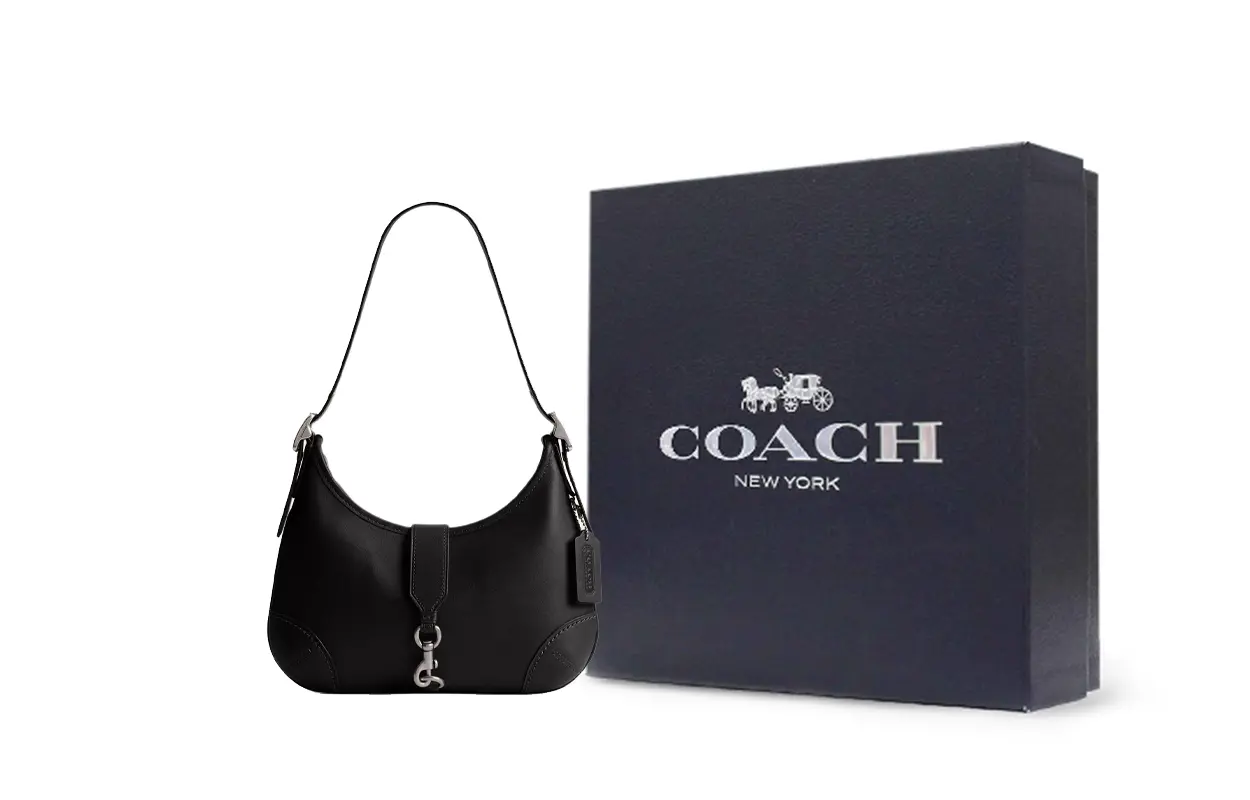 Coach Сумка-хобо Hamptons из кожи, большая женская, черная
Coach Сумка-хобо Hamptons из кожи, большая женская, черная