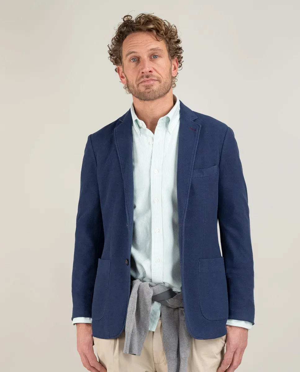 Мужской блейзер Slim Fit из окрашенного в готовом виде хлопка El Ganso, тёмно-синий
Мужской блейзер Slim Fit из окрашенного в готовом виде хлопка El Ganso, тёмно-синий