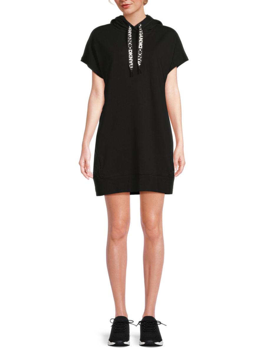 Двухцветное мини-платье с капюшоном и логотипом DKNY Sport, черный
Двухцветное мини-платье с капюшоном и логотипом DKNY Sport, черный