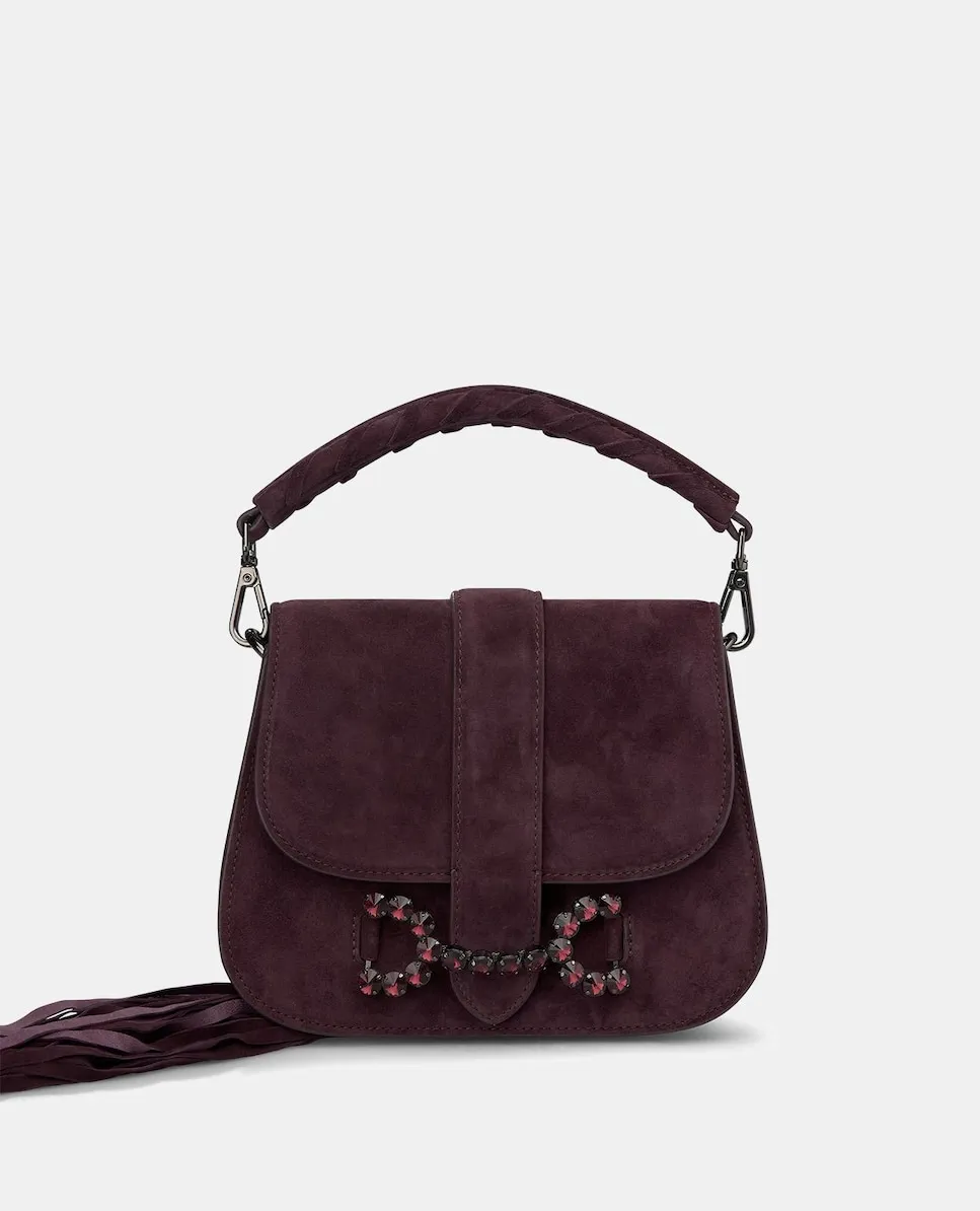 Женская кожаная сумка-бандо с декоративным элементом стремени, украшенная стразами Alma En Pena, бордовый
Женская кожаная сумка-бандо с декоративным элементом стремени, украшенная стразами Alma En Pena, бордовый