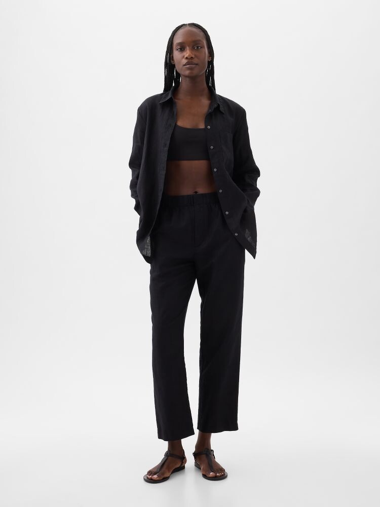 Льняная рубашка Gap, черный
Льняная рубашка Gap, черный