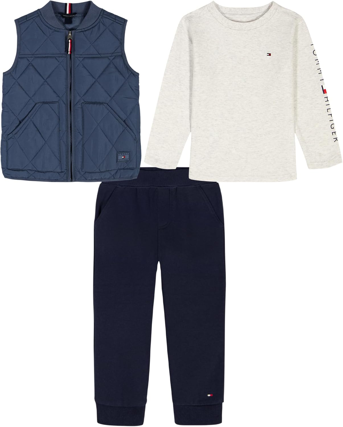 Комплект из 3-х жилетов-фонариков Tommy Hilfiger Baby-Boys, White Heather/Navy Blazer/Blue
Комплект из 3-х жилетов-фонариков Tommy Hilfiger Baby-Boys, White Heather/Navy Blazer/Blue