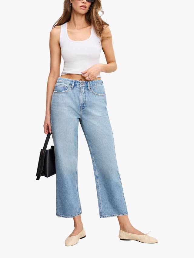 Джинсы 90-х кроп расслабленные ретро мид-райз хлопковые деним Good American
Джинсы 90-х кроп расслабленные ретро мид-райз хлопковые деним Good American