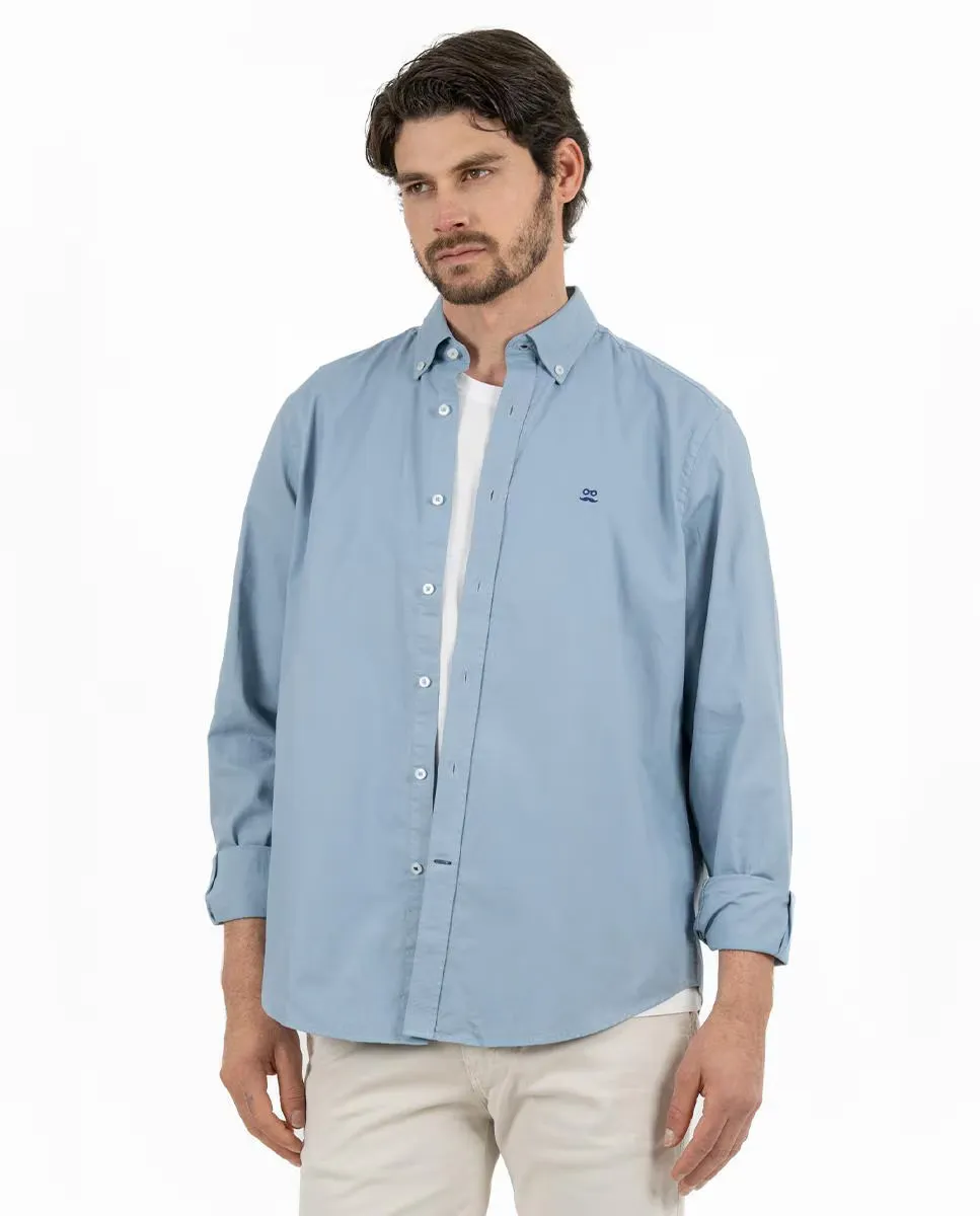 Обычная мужская хлопковая рубашка в однотонном исполнении Makarthy, синий
Обычная мужская хлопковая рубашка в однотонном исполнении Makarthy, синий