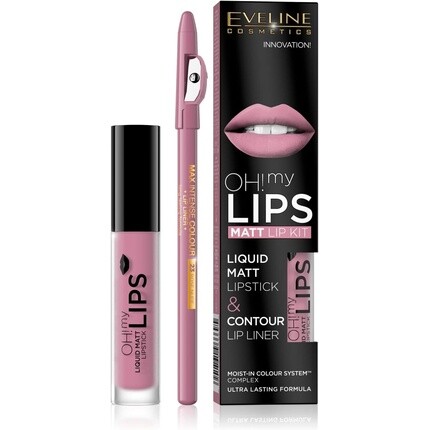 Набор для губ Eveline Cosmetics Oh! My Lips Liquid Matt Lipstick & Lip Liner, 03 Rose Nude 
Набор для губ Eveline Cosmetics Oh! My Lips Liquid Matt Lipstick & Lip Liner, 03 Rose Nude