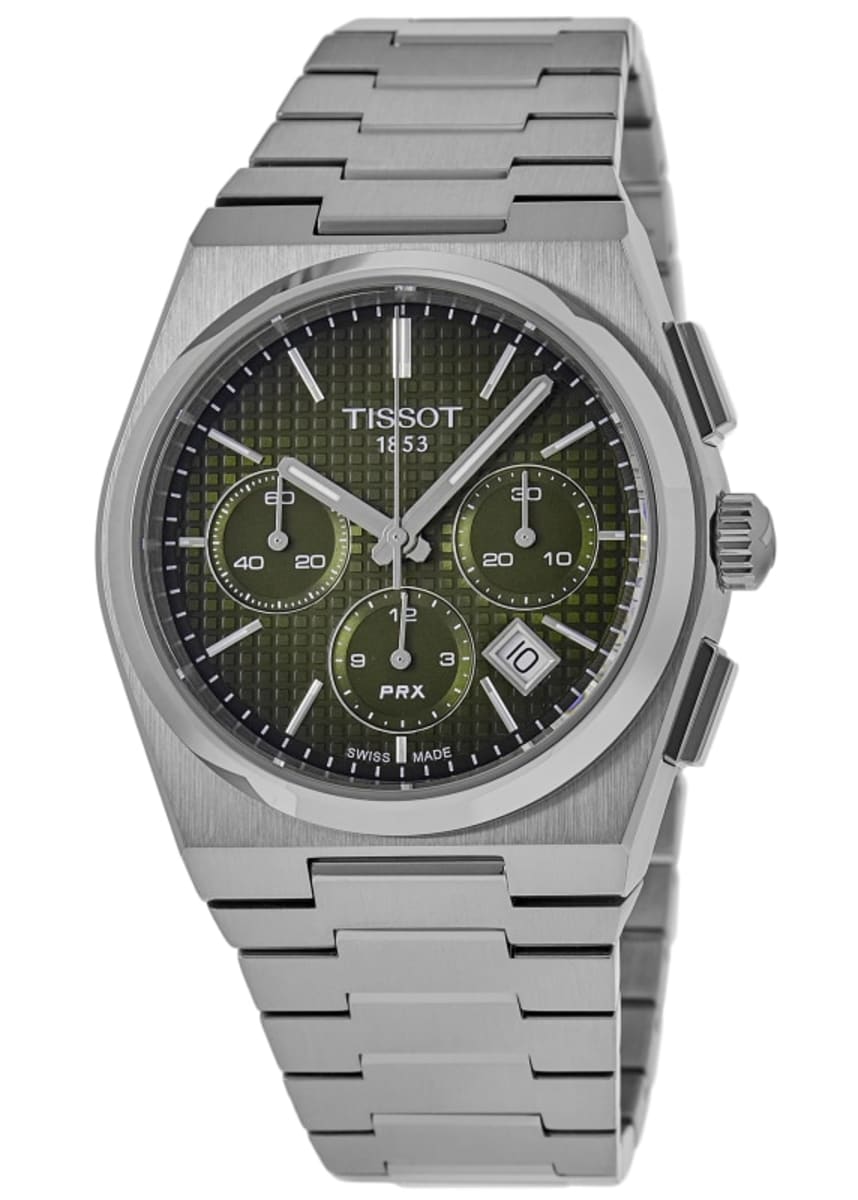 Tissot PRX Автоматический хронограф Зеленый циферблат Стальные мужские часы T137.427.11.091.00
Tissot PRX Автоматический хронограф Зеленый циферблат Стальные мужские часы T137.427.11.091.00