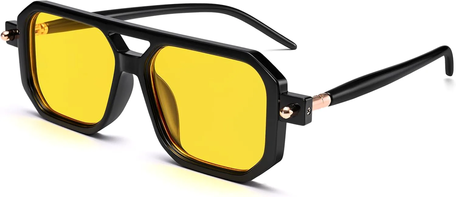 Модные солнцезащитные очки-авиаторы Dollger для женщин и мужчин, квадратная оправа в стиле ретро 70-х, винтажные очки-авиаторы 90-х, черные, Black Frame Yellow Lenses
Модные солнцезащитные очки-авиаторы Dollger для женщин и мужчин, квадратная оправа в стиле ретро 70-х, винтажные очки-авиаторы 90-х, черные, Black Frame Yellow Lenses