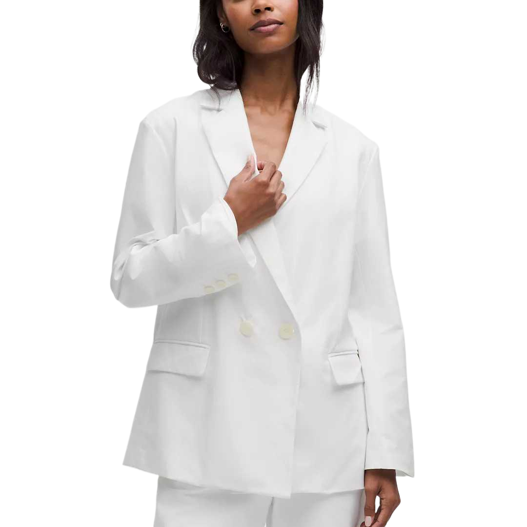 Lululemon Свободный пиджак LuluLinen™ для делового костюма, White
Lululemon Свободный пиджак LuluLinen™ для делового костюма, White