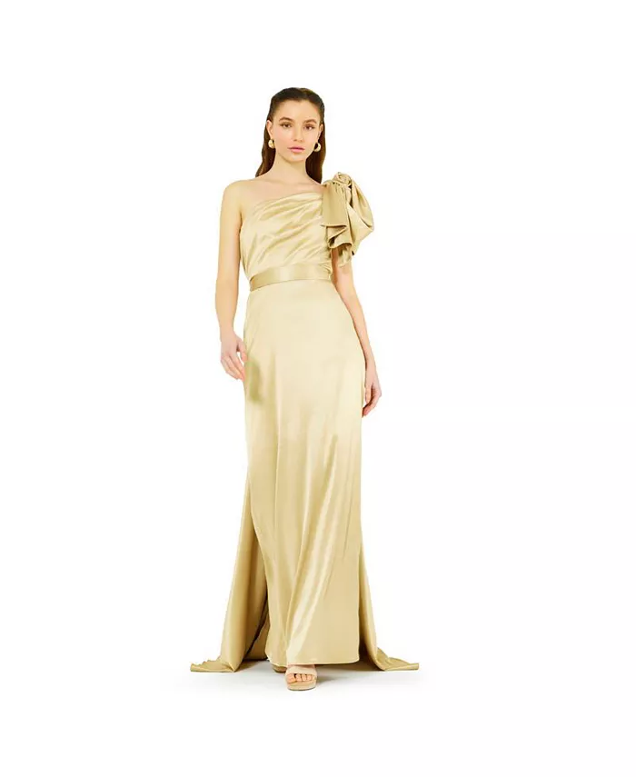 Женское платье на одно плечо с драпированными рукавами AMRI, золотой
Женское платье на одно плечо с драпированными рукавами AMRI, золотой