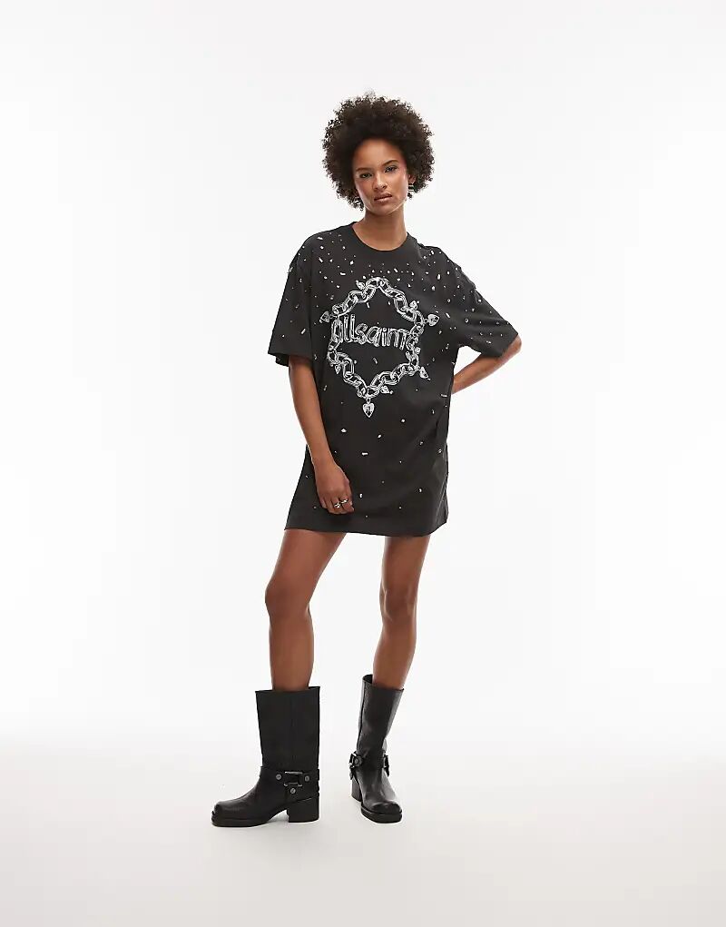 Платье-футболка Allsaints Drip черного цвета
Платье-футболка Allsaints Drip черного цвета