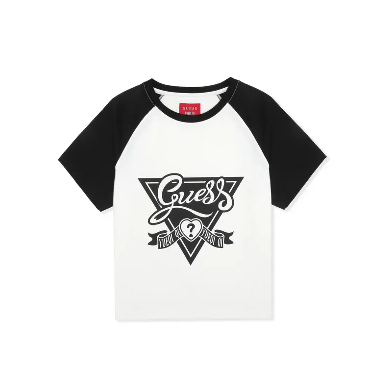 Футболка с логотипом YUEQI QI, женская, графитово-черная Guess 
Футболка с логотипом YUEQI QI, женская, графитово-черная Guess