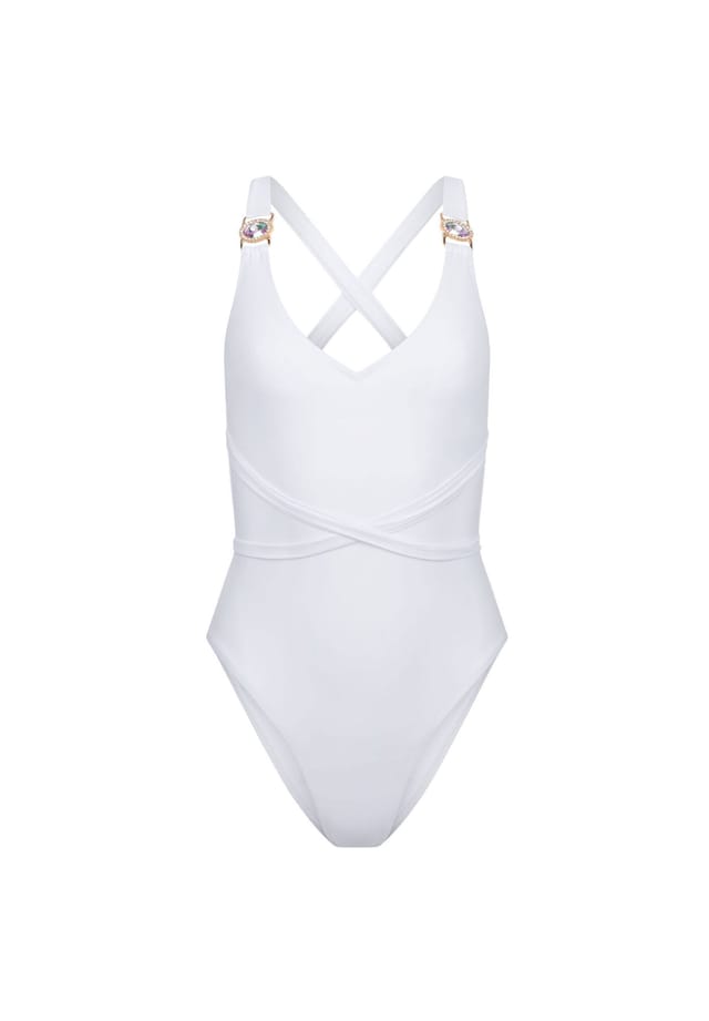 Купальник Amour с отделкой из сверкающих камней Moda Minx, белый
Купальник Amour с отделкой из сверкающих камней Moda Minx, белый