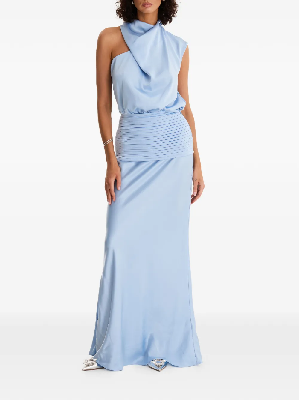 Макси-платье на одно плечо с плиссированными деталями Moos Studio, синий
Макси-платье на одно плечо с плиссированными деталями Moos Studio, синий
