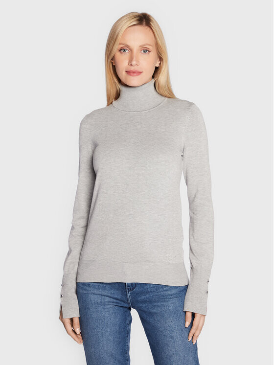 Свитер с высоким воротником приталенного кроя Guess, серый
Свитер с высоким воротником приталенного кроя Guess, серый