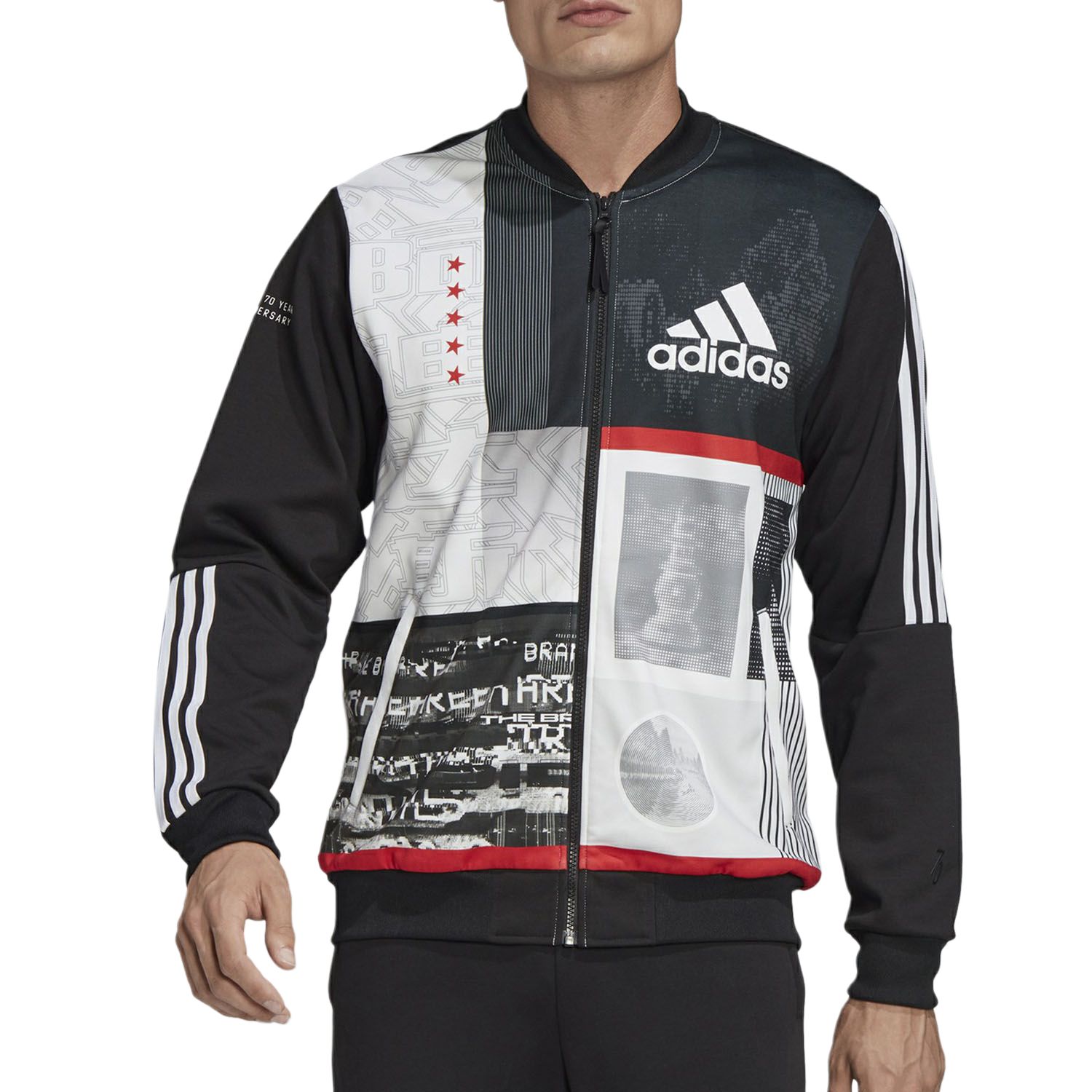 Adidas Куртка мужская черно-белая с принтом, Black White Print
Adidas Куртка мужская черно-белая с принтом, Black White Print