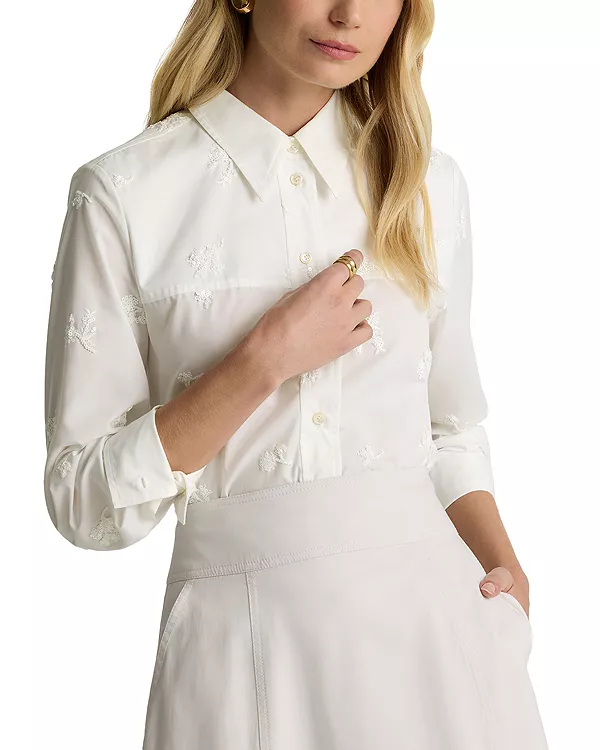 Топ с цветочным узором и пайетками St. John, белый
Топ с цветочным узором и пайетками St. John, белый