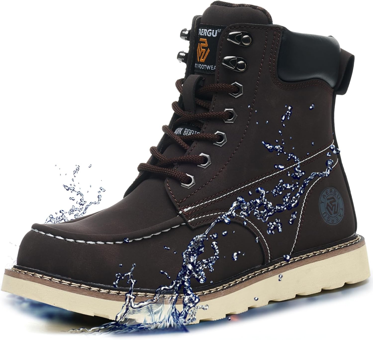 Мужские стальные ботинки TAERGU с носком-сталью - 15 см ботинки с мягким носком, противоскользящие, прочные, для строительства, вестерн-стиль, мужская обувь со стальными носками, коричневый
Мужские стальные ботинки TAERGU с носком-сталью - 15 см ботинки с мягким носком, противоскользящие, прочные, для строительства, вестерн-стиль, мужская обувь со стальными носками, коричневый