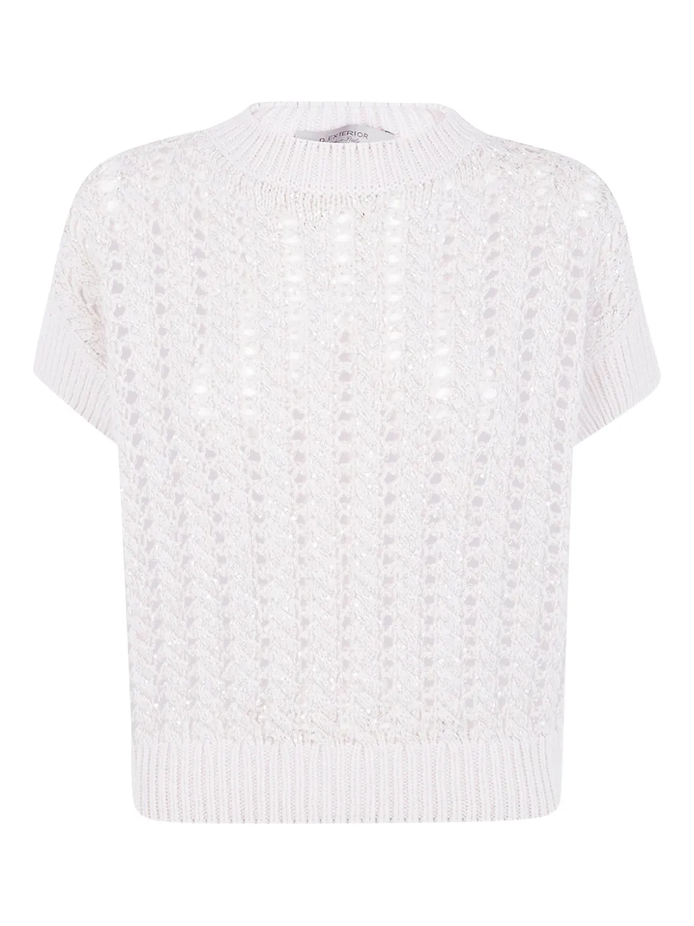 Ажурный свитер, украшенный пайетками D.Exterior, белый
Ажурный свитер, украшенный пайетками D.Exterior, белый