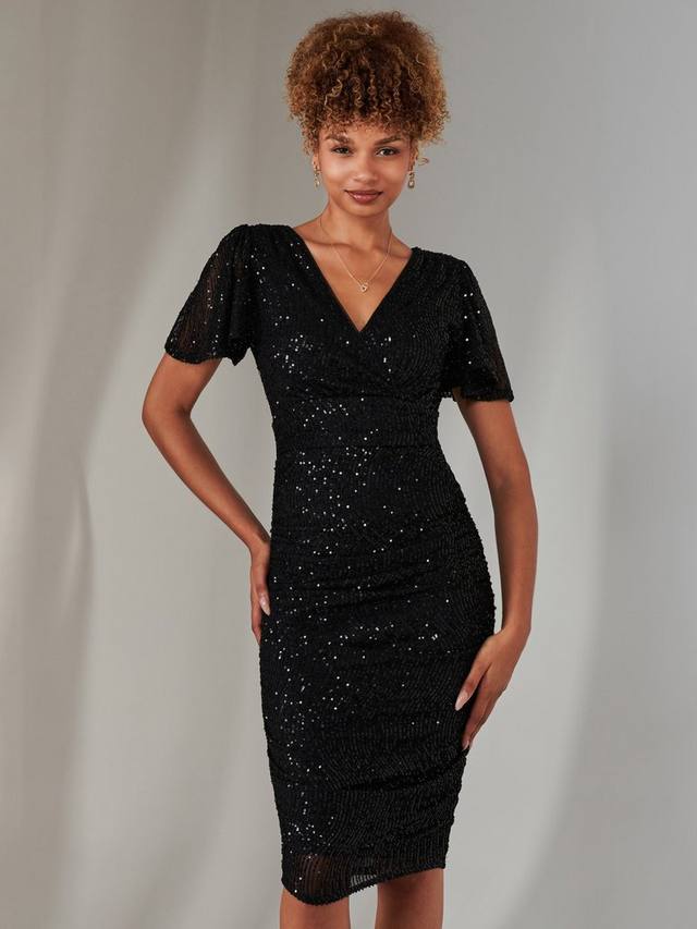 Платье с рюшами и блестками Jolie Moi, черный
Платье с рюшами и блестками Jolie Moi, черный