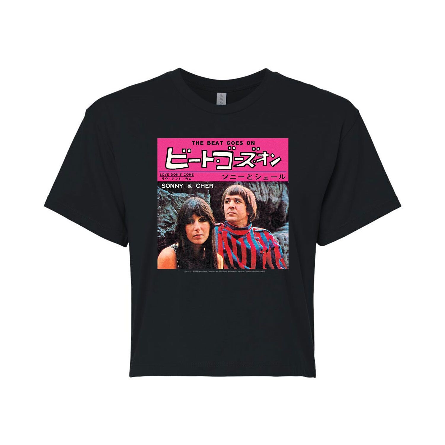 Укороченная футболка с рисунком Sonny & Cher для юниоров "The Beat Goes On" Licensed Character, черный
Укороченная футболка с рисунком Sonny & Cher для юниоров "The Beat Goes On" Licensed Character, черный