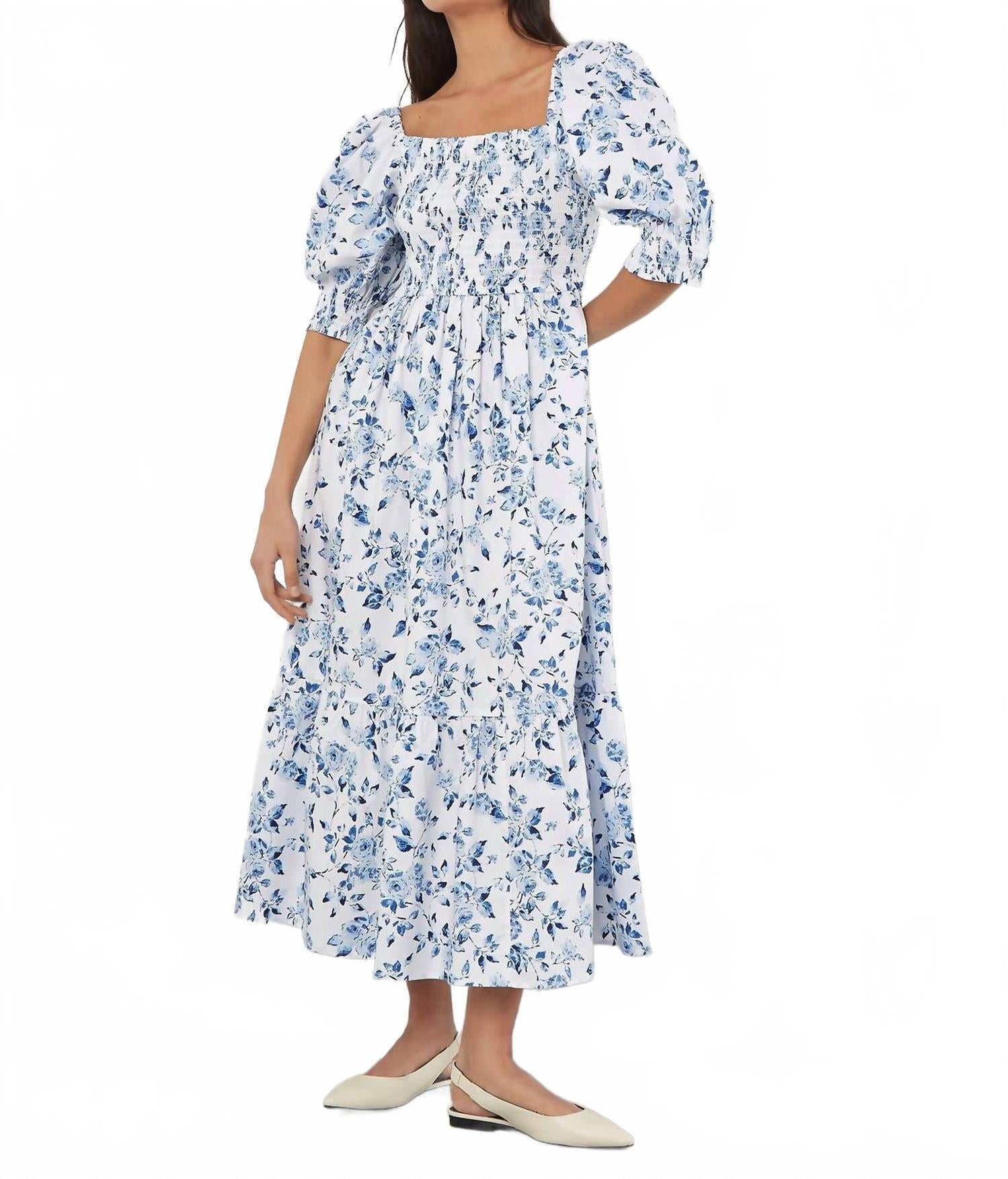 Розовое хлопковое платье-макси Milkmaid в сине-белую полоску APRICOT
Розовое хлопковое платье-макси Milkmaid в сине-белую полоску APRICOT