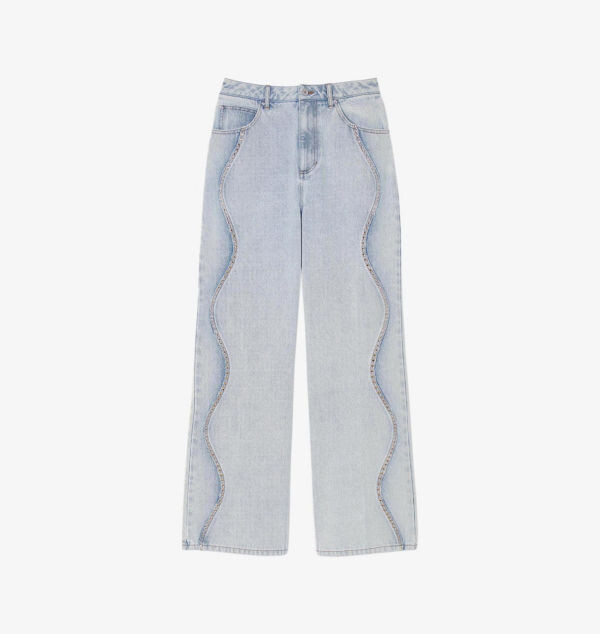 Джинсы широкого кроя, украшенные стразами Sandro, синий
Джинсы широкого кроя, украшенные стразами Sandro, синий