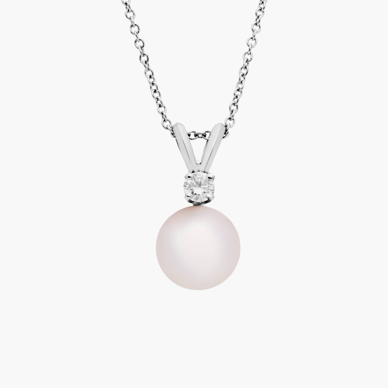 16-дюймовая подвеска Premier Akoya с культивированным жемчугом и бриллиантами из 18-каратного белого золота (8,0-8,5 мм) Blue Nile 
16-дюймовая подвеска Premier Akoya с культивированным жемчугом и бриллиантами из 18-каратного белого золота (8,0-8,5 мм) Blue Nile