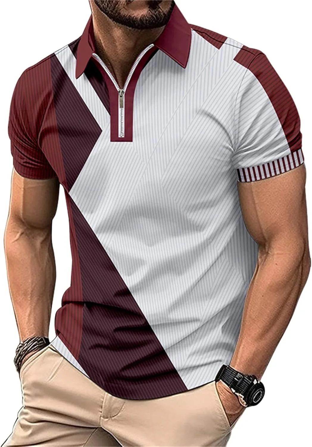 Мужская поло с коротким рукавом, вафельная вязка, цветной блок KGKQHKQ
Мужская поло с коротким рукавом, вафельная вязка, цветной блок KGKQHKQ