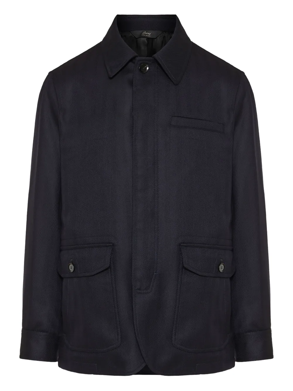 Жакет с карманами в елочку Brioni, синий
Жакет с карманами в елочку Brioni, синий