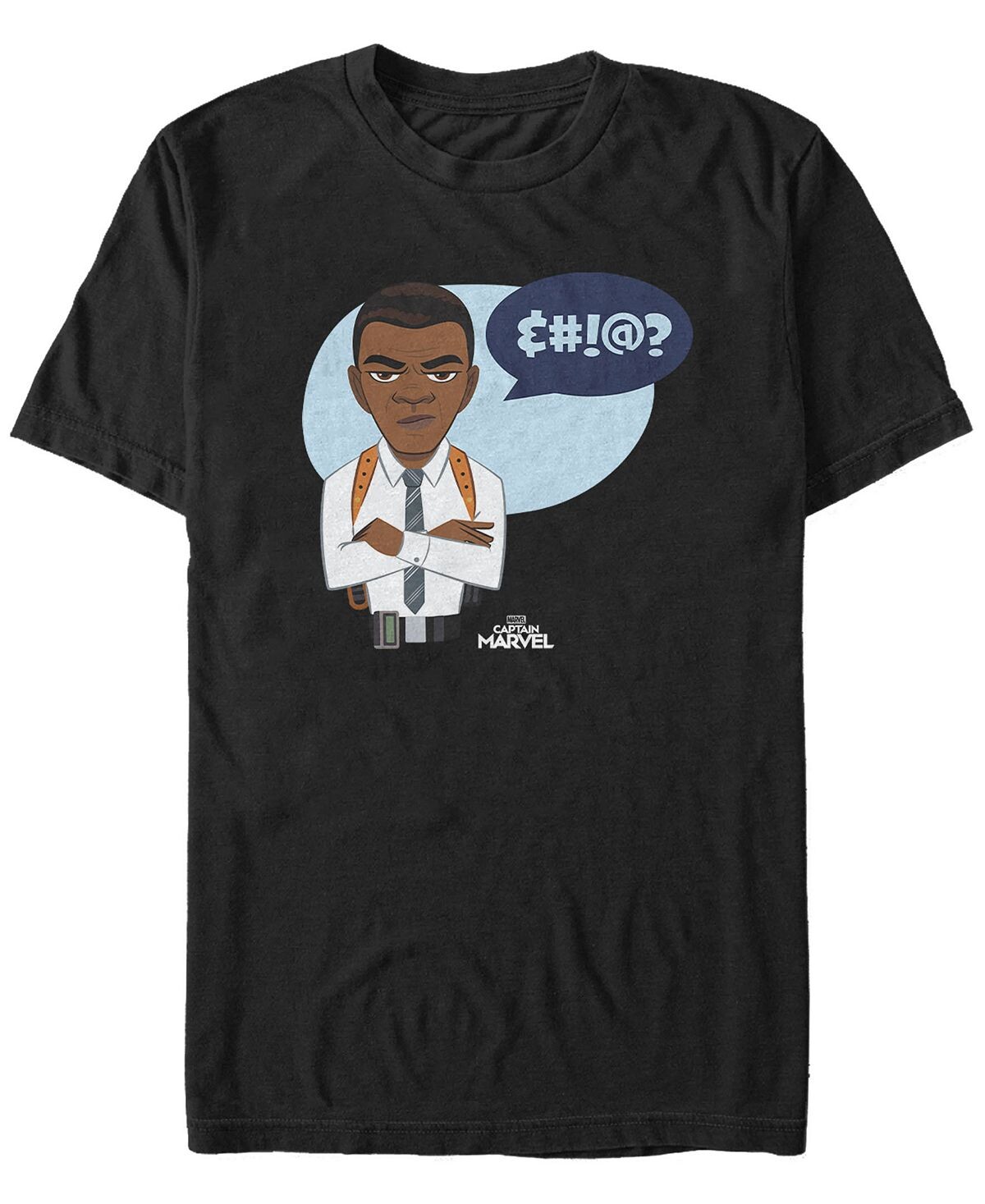 Мужская футболка с короткими рукавами «Капитан Марвел Ник Фьюри» и «Скажи что» Marvel Fifth Sun
Мужская футболка с короткими рукавами «Капитан Марвел Ник Фьюри» и «Скажи что» Marvel Fifth Sun