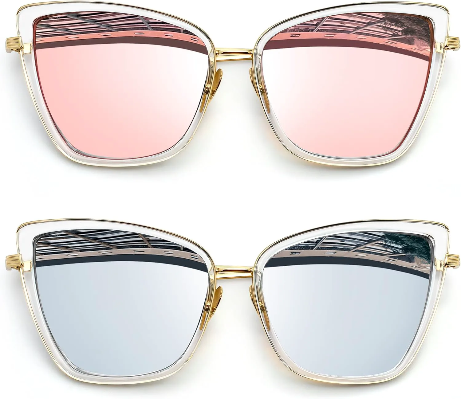 Женские солнцезащитные очки Joopin Oversized Cateye с эффектом «кошачьего глаза», модные солнцезащитные очки с защитой от УФ-излучения, 2 Pack (A07 Pink + Silver)
Женские солнцезащитные очки Joopin Oversized Cateye с эффектом «кошачьего глаза», модные солнцезащитные очки с защитой от УФ-излучения, 2 Pack (A07 Pink + Silver)