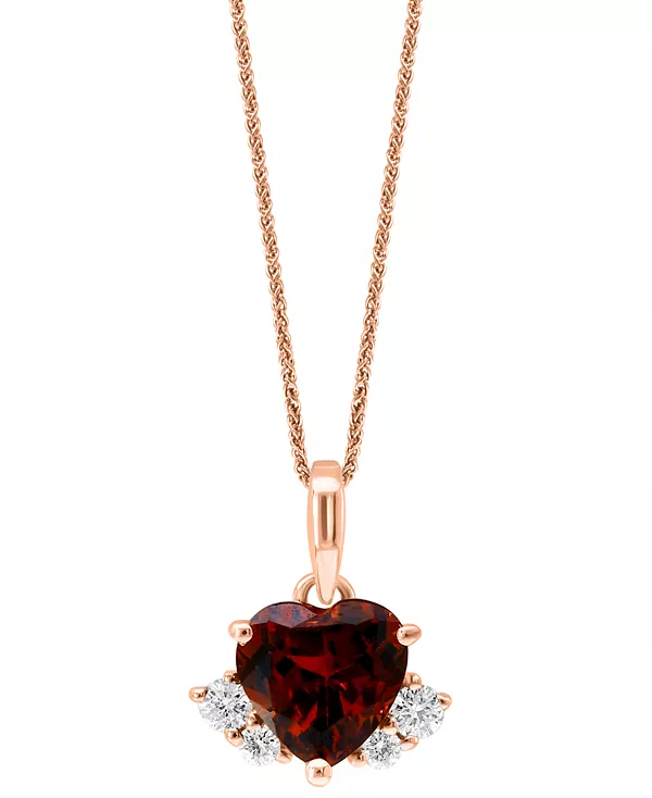 Ожерелье с кулоном в форме сердца из граната (7/8 карата) и бриллианта (1/10 карата) длиной 18 дюймов из 14-каратного розового золота Lali Jewels, garnet
Ожерелье с кулоном в форме сердца из граната (7/8 карата) и бриллианта (1/10 карата) длиной 18 дюймов из 14-каратного розового золота Lali Jewels, garnet