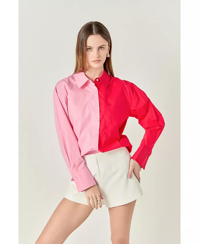 Женская рубашка в стиле колорблок English Factory, красный
Женская рубашка в стиле колорблок English Factory, красный