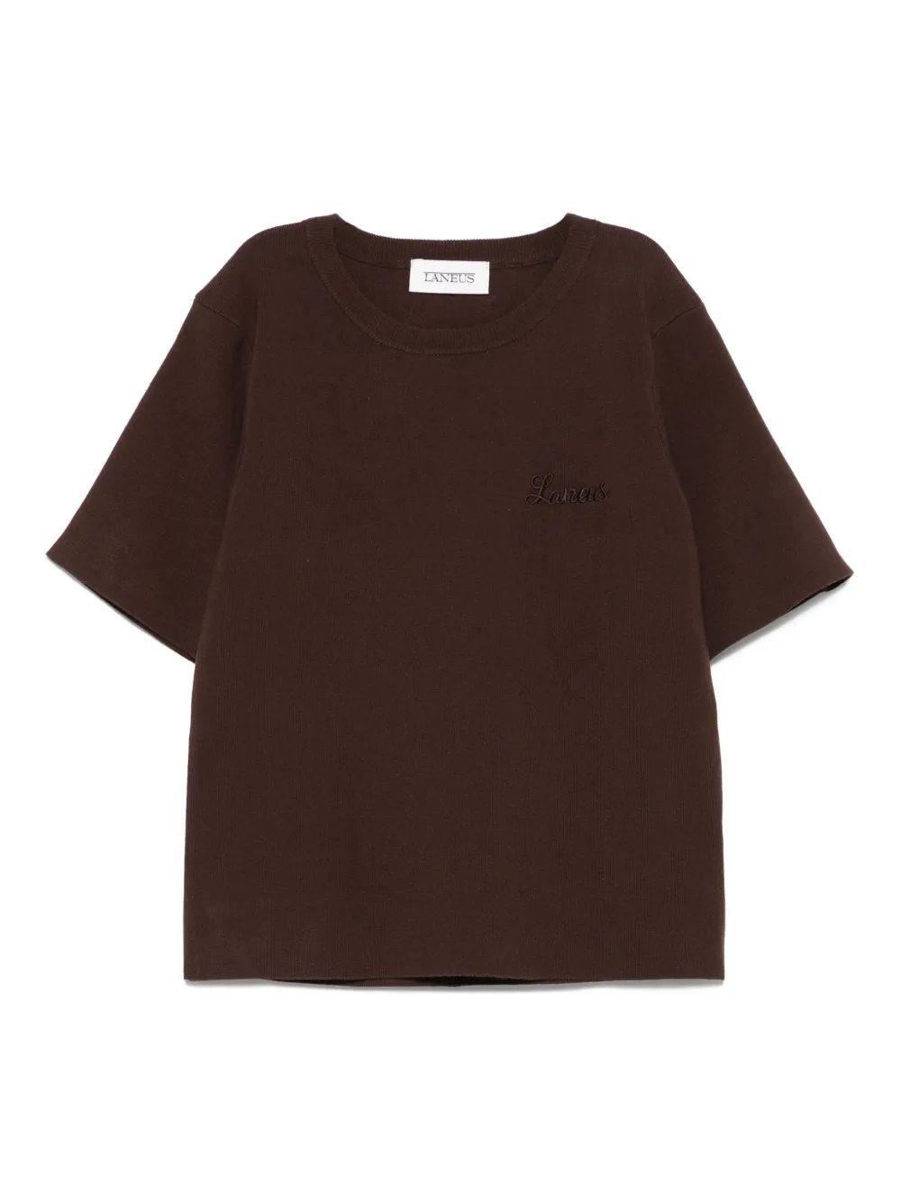 Топ с короткими рукавами и вышитым логотипом Laneus, коричневый
Топ с короткими рукавами и вышитым логотипом Laneus, коричневый