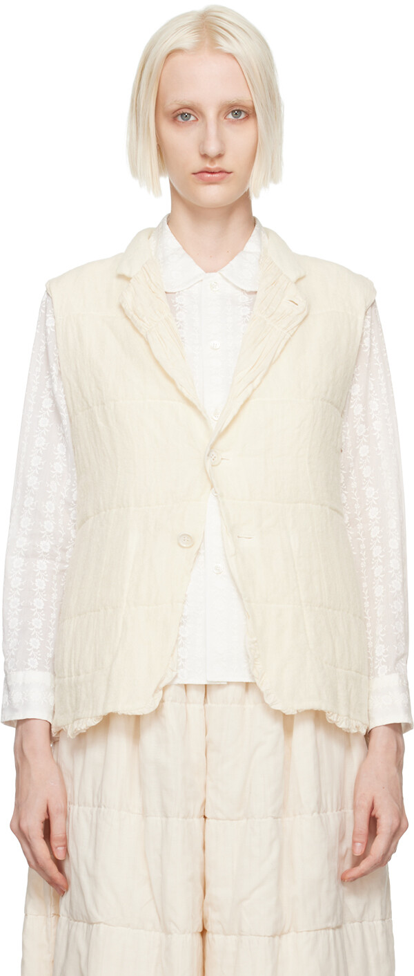 Жилет с зазубренными лацканами цвета «Off-White» Tao Comme Des Garcons
Жилет с зазубренными лацканами цвета «Off-White» Tao Comme Des Garcons